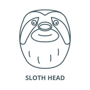 Tembel baş vektör çizgi simgesi, doğrusal kavram, anahat işareti, sembol