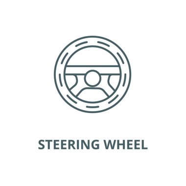 Direksiyon simidi,direksiyon vektör çizgisi simgesi, doğrusal kavram, anahat işareti, sembol