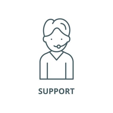 Destek vektör çizgisi simgesi, doğrusal kavram, anahat işareti, sembol