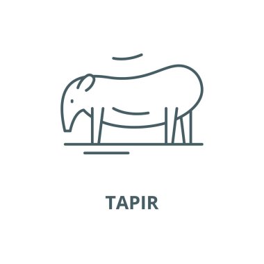 Tapir vektör çizgi simgesi, doğrusal kavram, anahat işareti, sembol