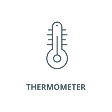 Termometre illüstrasyon vektör çizgi simgesi, doğrusal kavram, anahat işareti, sembol