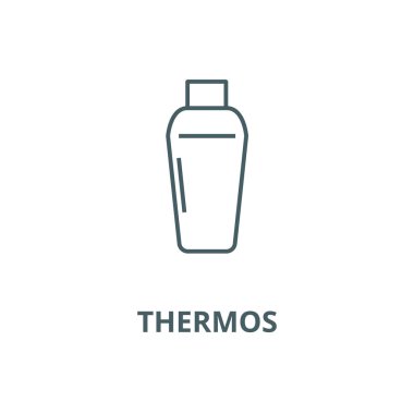 Termos vektör çizgisi simgesi, doğrusal kavram, anahat işareti, sembol