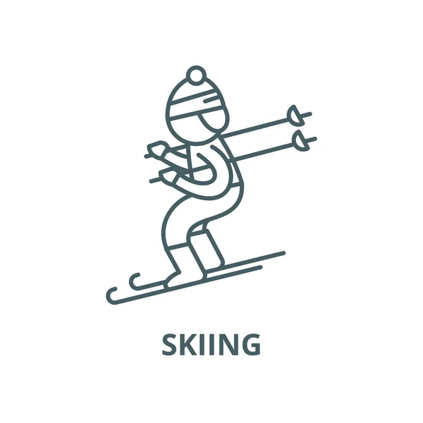 스키 벡터 선 아이콘, 선형 개념, 윤곽선 기호, 기호 — 스톡 벡터