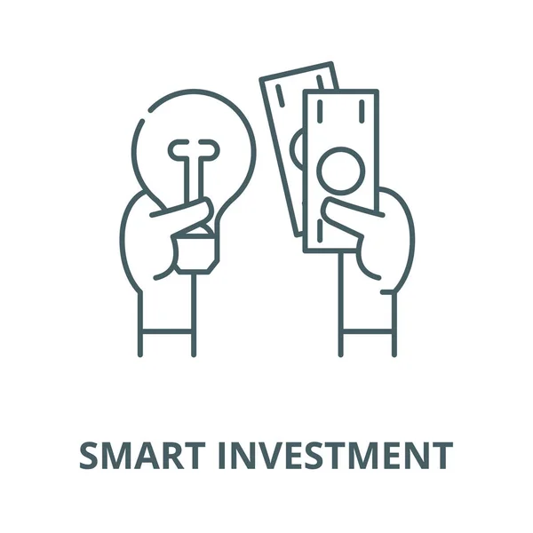 Smart Investment Vector linje ikon, linjär koncept, kontur skylt, symbol — Stock vektor