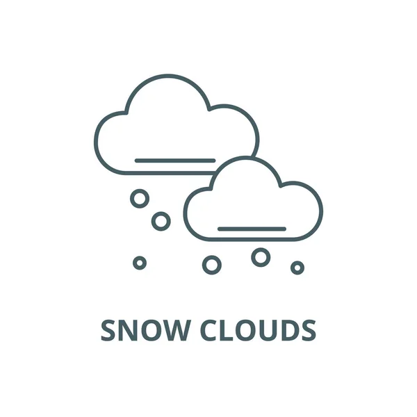 Sneeuwwolken vector lijn pictogram, lineair concept, omtrek teken, symbool — Stockvector