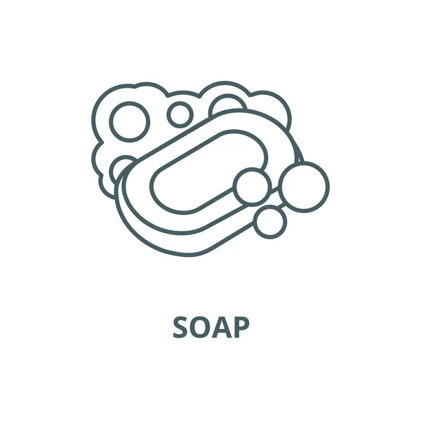 Ikona linii wektorowej mydła, koncepcja liniowa, znak konspektu, symbol — Wektor stockowy