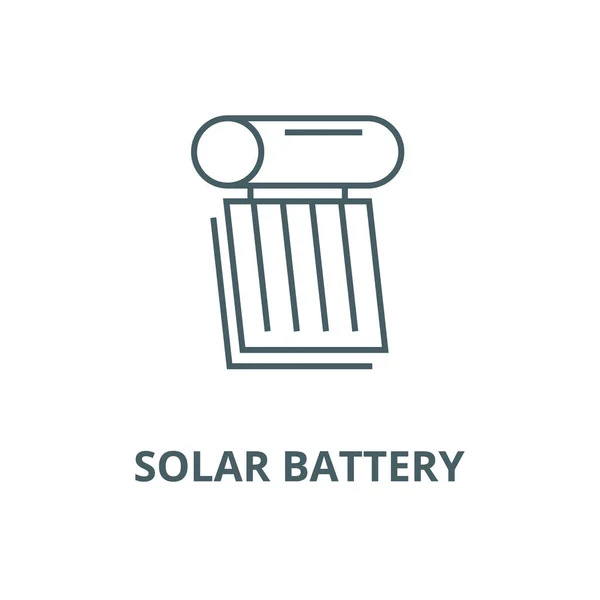 Solarbatterie Illustration Vektor Linie Symbol, lineares Konzept, Umrissschild, Symbol — Stockvektor