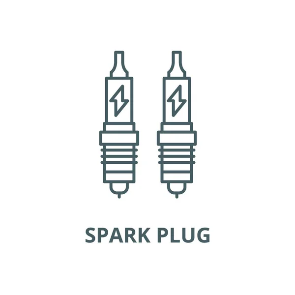 Spark plug vektor line ikon, lineær koncept, skitse tegn, symbol – Stock-vektor