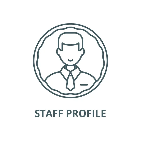 Staff profile ikon garis vektor, konsep linear, outline sign, simbol - Stok Vektor