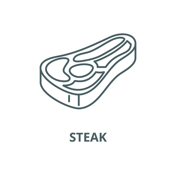 Steak vektorgrafikus vonal ikonja, lineáris koncepció, vázlatjel, szimbólum — Stock Vector