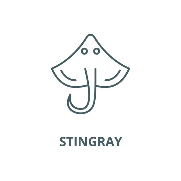 Stingray vector línea icono, concepto lineal, signo de contorno, símbolo — Vector de stock