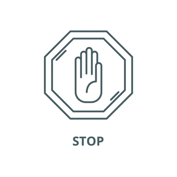 Stop vector line icon, linear concept, outline sign, symbol — Stock Vector