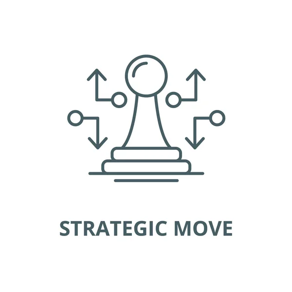 Strategisch Move vector lijn icoon, lineair concept, omtrek teken, symbool — Stockvector