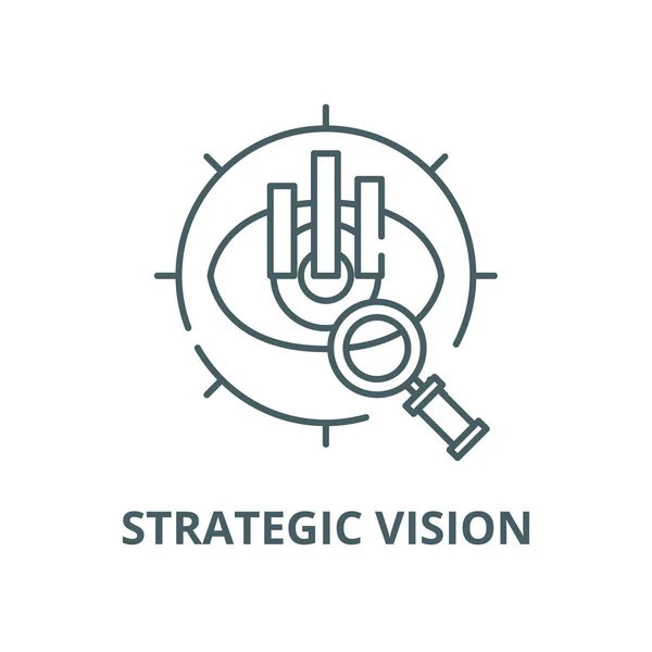 Strategisch zicht vector lijn icoon, lineair concept, omtrek teken, symbool — Stockvector