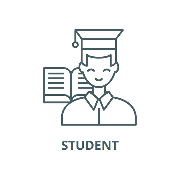 Icône de ligne vectorielle étudiante, concept linéaire, signe de contour, symbole — Image vectorielle