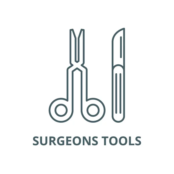 Инструменты хирургов иконка векторной линии, линейная концепция, контур, символ — стоковый вектор