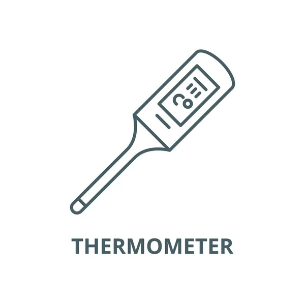Icona della linea vettoriale del termometro, concetto lineare, segno di contorno, simbolo — Vettoriale Stock