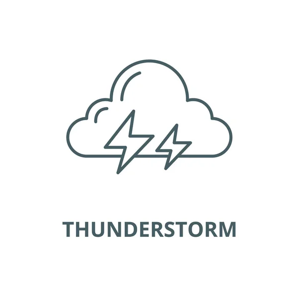 Thunderstorm vector line icon, linear concept, outline sign, symbol