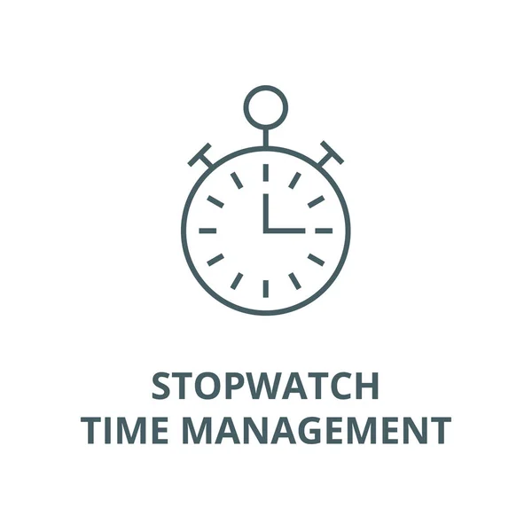 Timer, stopwatch, time management vector lijn icoon, lineair concept, overzichts teken, symbool — Stockvector