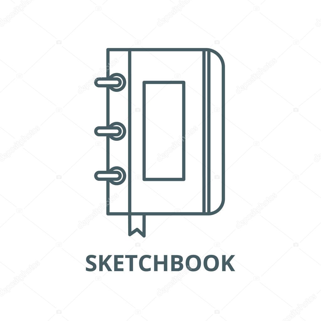 Sketchbook Notebook Line Icon 266770168 - WDRFree Vector illustration of Sketchbook Notebook Line Icon 266770168