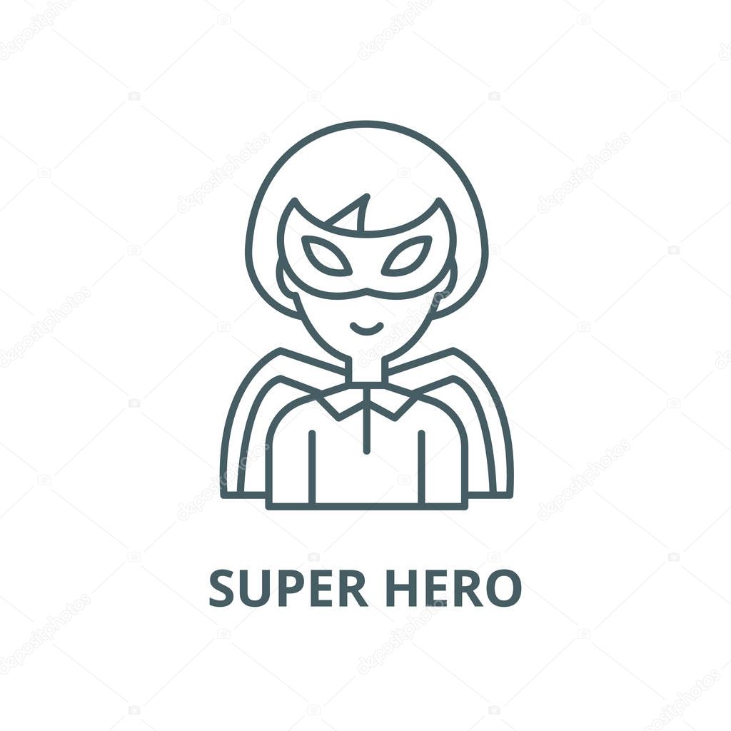 Super hero vector line icon, linear concept, outline sign, symbol