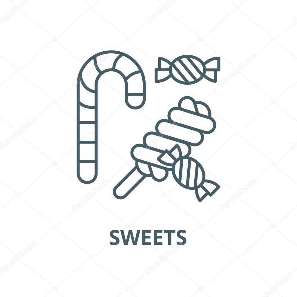 Sweets vector line icon, linear concept, outline sign, symbol