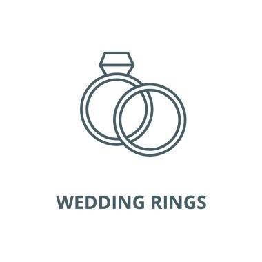 Elmas vektör çizgi simgesi, doğrusal kavram, anahat işareti, sembol ile Alyans