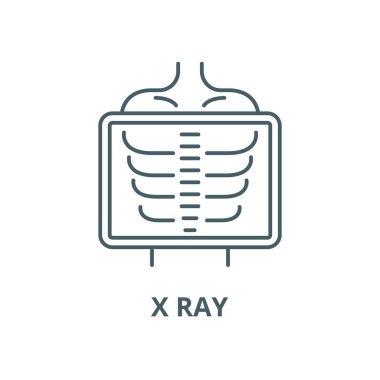 X ışını vektör çizgisi simgesi, doğrusal konsept, çizgi işareti, sembol