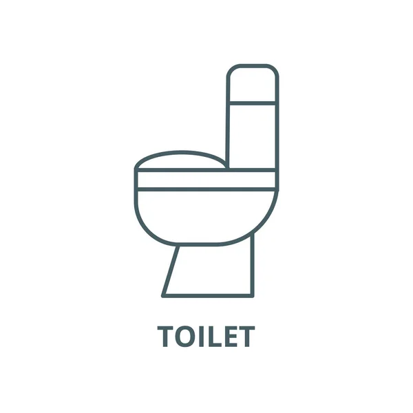 Toilet vector lijn pictogram, lineair concept, omtrek teken, symbool — Stockvector