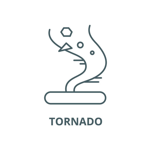 Tornado vector line icon, linear concept, outline sign, symbol