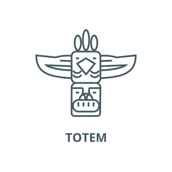 Totem,native american vector line icon, linear concept, outline sign, symbol
