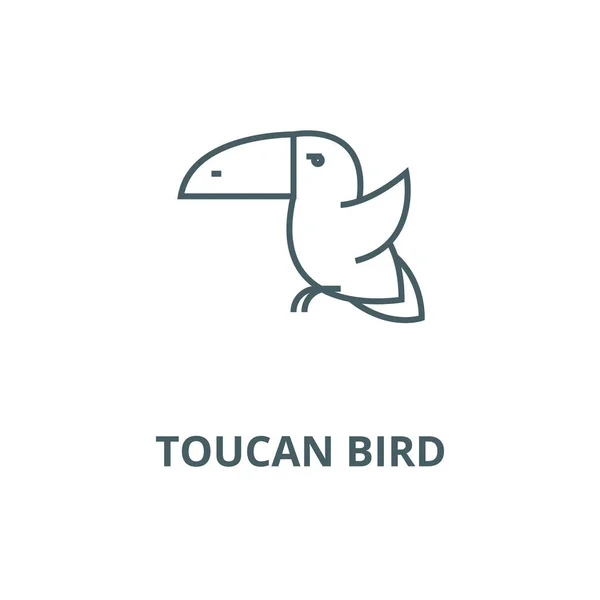 Toucan ave vector línea icono, concepto lineal, signo de contorno, símbolo — Vector de stock