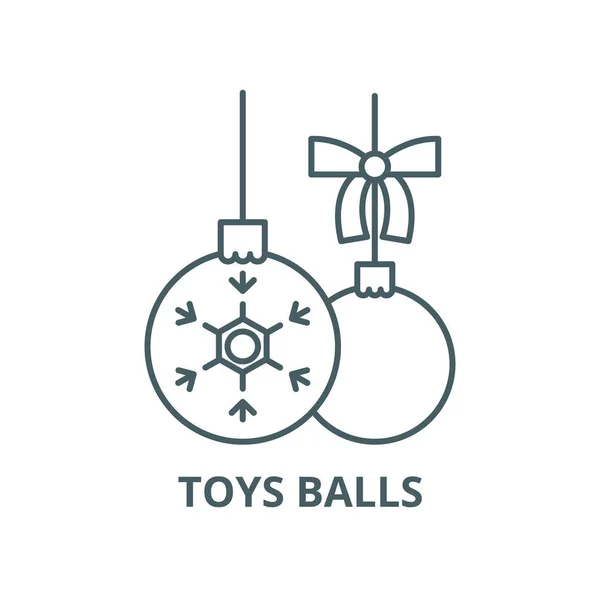 Brinquedos bolas vetor ícone de linha, conceito linear, sinal de contorno, símbolo — Vetor de Stock