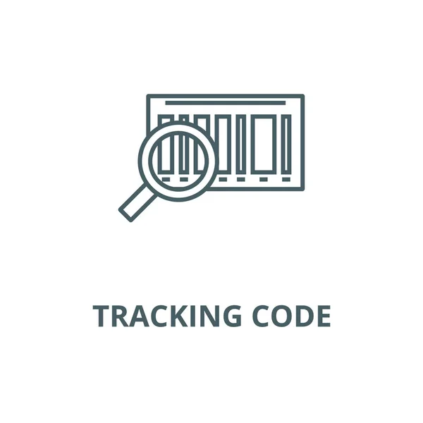 Tracking Code Vektor Line Icon, lineares Konzept, Umrisszeichen, Symbol — Stockvektor