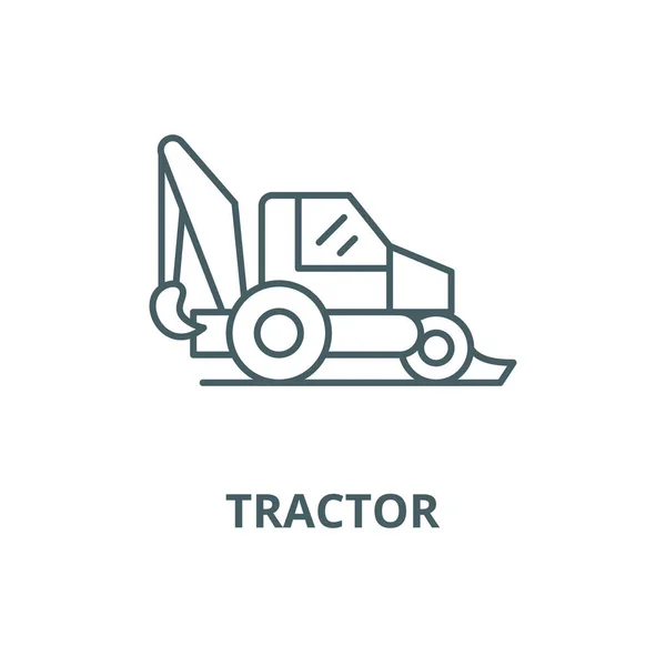 Tractor vector línea icono, concepto lineal, signo de contorno, símbolo — Vector de stock