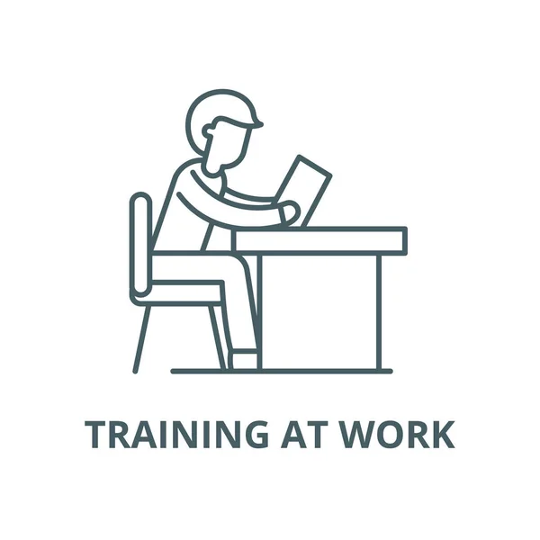 Training at work vector line icon, linear concept, outline sign, symbol — Stock Vector