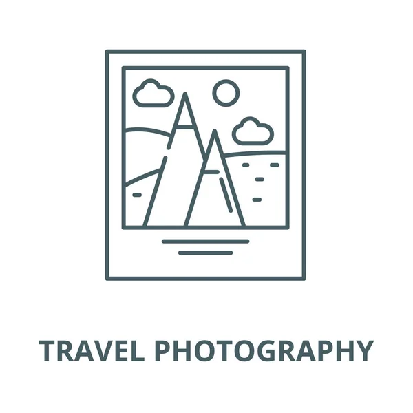 Travel photography vector line icon, linear concept, outline sign, symbol — Stock Vector