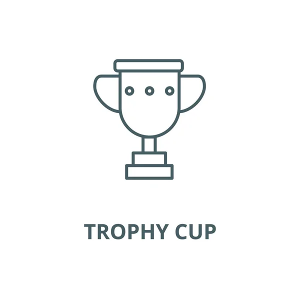 Trophy cup illustation vector line icon, linear concept, outline sign, symbol — Stock Vector