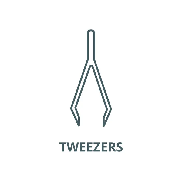 Tweezers vector line icon, linear concept, outline sign, symbol — Stock Vector