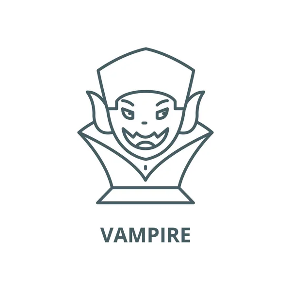 Vampir vektör çizgi simgesi, doğrusal kavram, anahat işareti, sembol — Stok Vektör