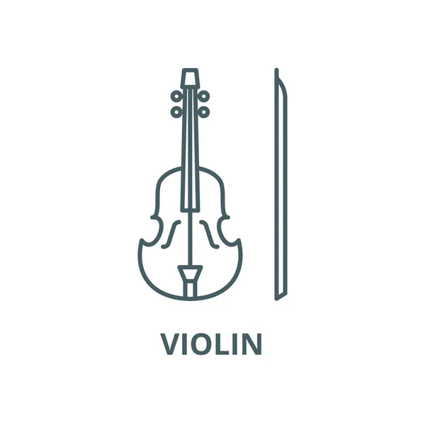 Violin vektor linje ikon, linjärt koncept, kontur skylt, symbol — Stock vektor
