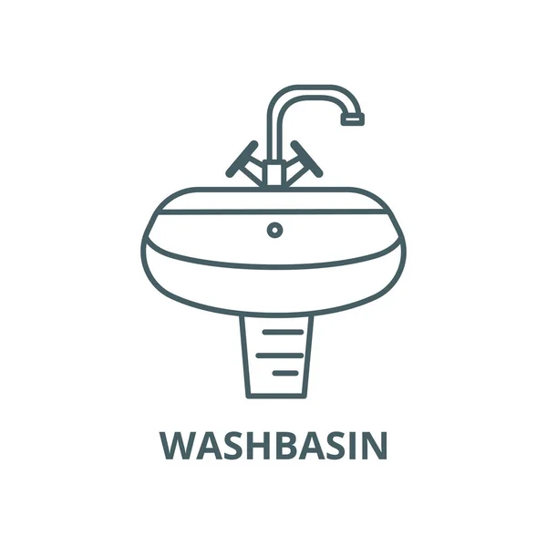 Lavabo, icono de línea vectorial de lavabo, concepto lineal, signo de contorno, símbolo — Vector de stock
