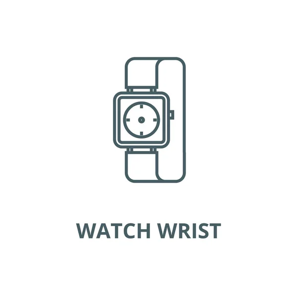 Armbanduhr Vektor Line Icon, lineares Konzept, Umrisszeichen, Symbol — Stockvektor