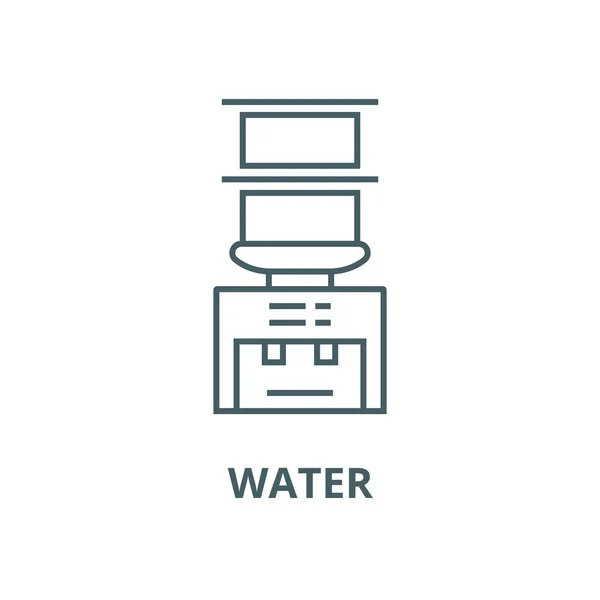 Sistema de botella de agua, entrega de bebidas icono de línea vectorial, concepto lineal, signo de contorno, símbolo — Vector de stock