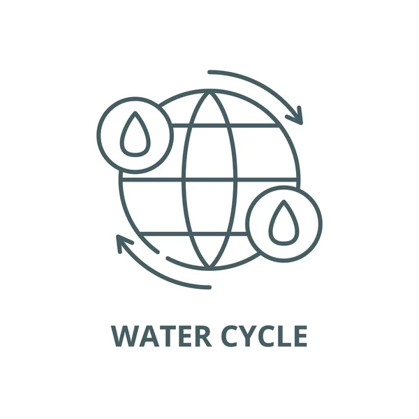Icono de línea vectorial de ciclo de agua, concepto lineal, signo de contorno, símbolo — Vector de stock