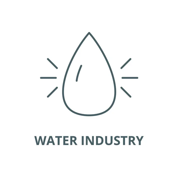 Icono de línea vectorial de la industria del agua, concepto lineal, signo de esquema, símbolo — Archivo Imágenes Vectoriales
