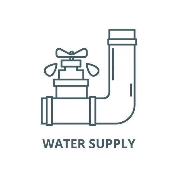Icono de línea de vector de suministro de agua, concepto lineal, signo de contorno, símbolo — Vector de stock