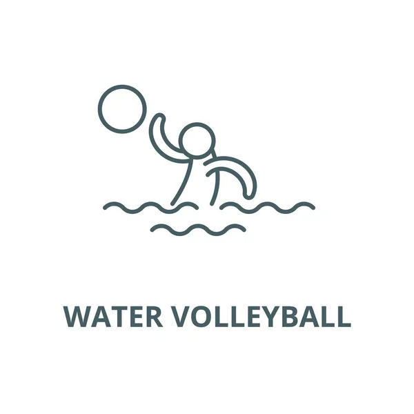 Wasservolleyball-Vektor-Liniensymbol, lineares Konzept, Umrisszeichen, Symbol — Stockvektor