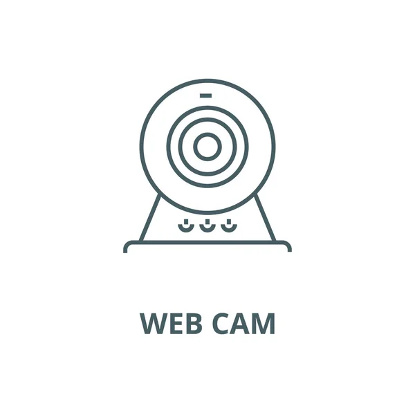 Webcam, Online-Kamera-Vektor-Liniensymbol, lineares Konzept, Umrisszeichen, Symbol — Stockvektor