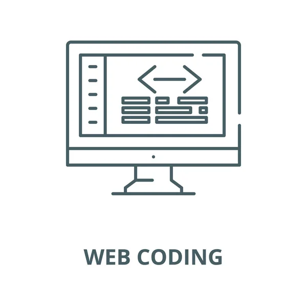 Web coding vector line icon, linear concept, outline sign, symbol — Stock Vector